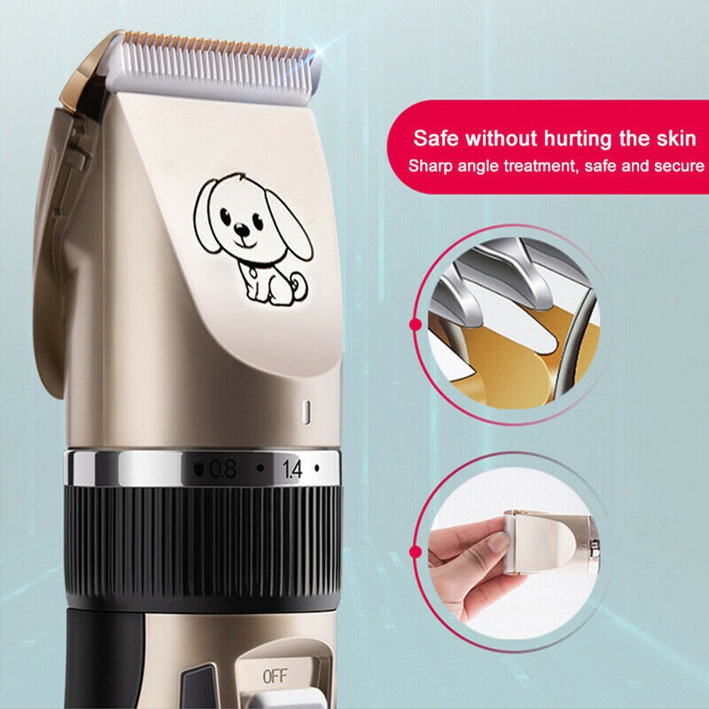 Cortadora de pelo eléctrica para mascotas, Kit de cortapelo recargable de bajo ruido para perros y gatos, máquina cortadora de pelo para gatos, afeitadora de aseo, Tijera