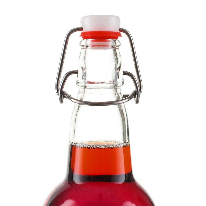 Botella de vidrio sellada con tapa, tapón oscilante para cerveza, con hebilla de enzima, 1 ud.