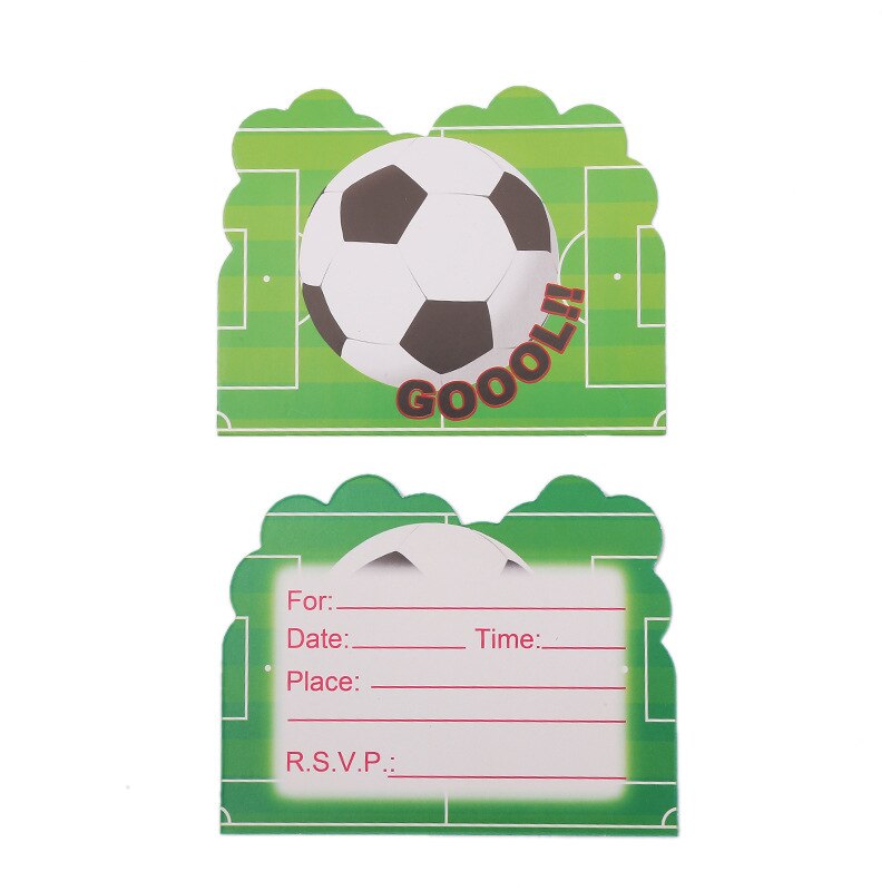 10pcs football Theme Party Paper Invitation Card Birthday Party Decorations Kids Baby Shower Supplies Party Favors: Default Title