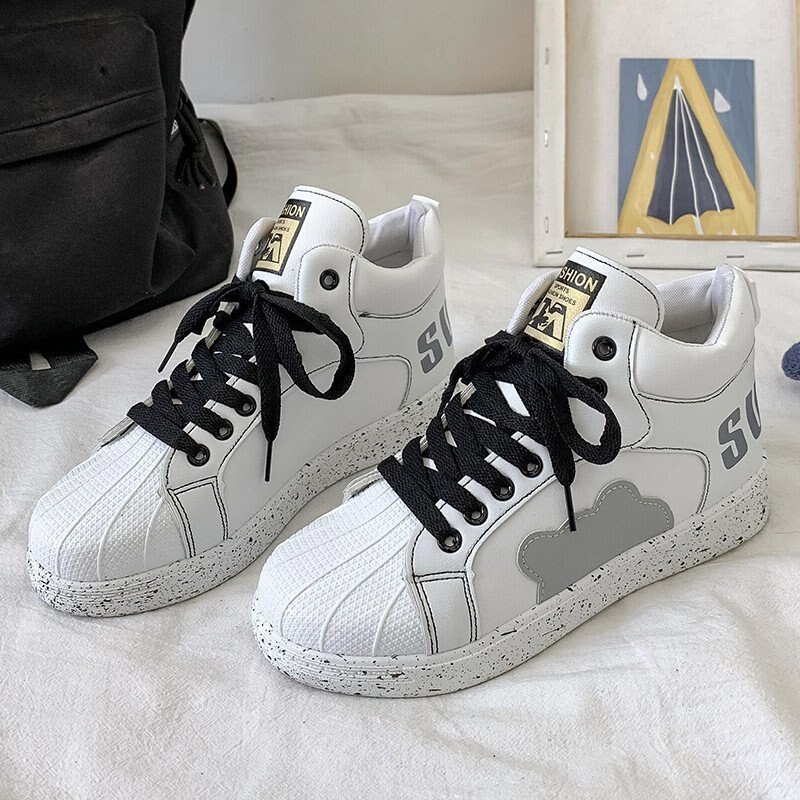 Zapatillas con plataforma para mujer, Tenis femeninos informales, color blanco, , Primavera,