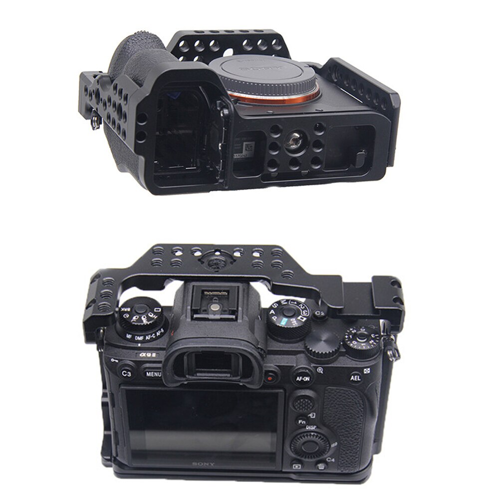 JINTU – Cage de caméra plate-forme avec chaussure froide, trou de vis 1/4 3/8 pouces, trou de localisation ARRI, accessoire de remplacement pour caméra Sony A9 A9II