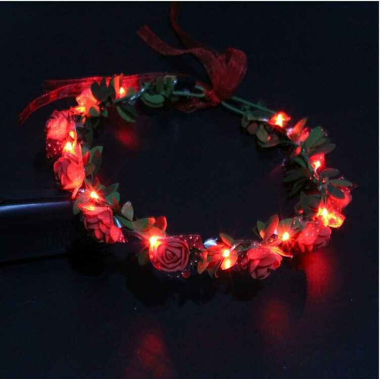 Vrouwen Meisje LED Knippert Lichtgevende Licht Bloem Hoofdband Haarband Hoofddeksels Kerst Bruiloft Glow Party Supply: 8
