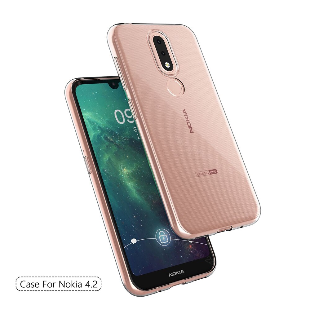 per Il caso di Nokia 4.2 TPU silicone Trasparente Montato Molle Del Respingente per il Caso di Nokia 4.2 Trasparente Della Copertura Posteriore
