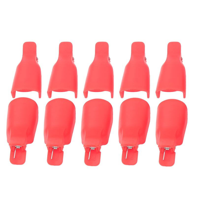 10 stk plastic nail art gennemvæde cap clips uv gel polish remover wrap værktøj væske til fjernelse af lak manicure værktøj tslm 1