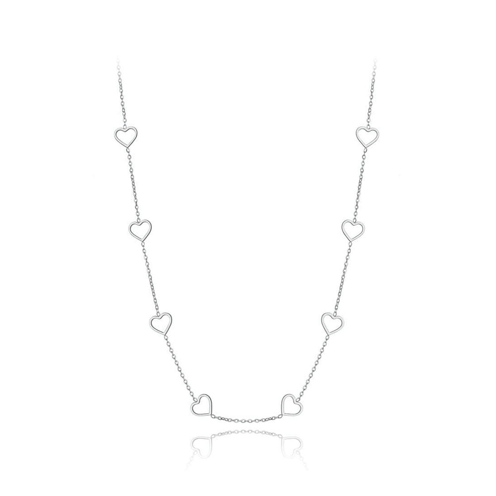 Lokaer Trendy Titanium Stainless Steel CZ Crystal Love Heart Choker Necklaces For Women Girls Chic Charm Pendant Necklace N19202