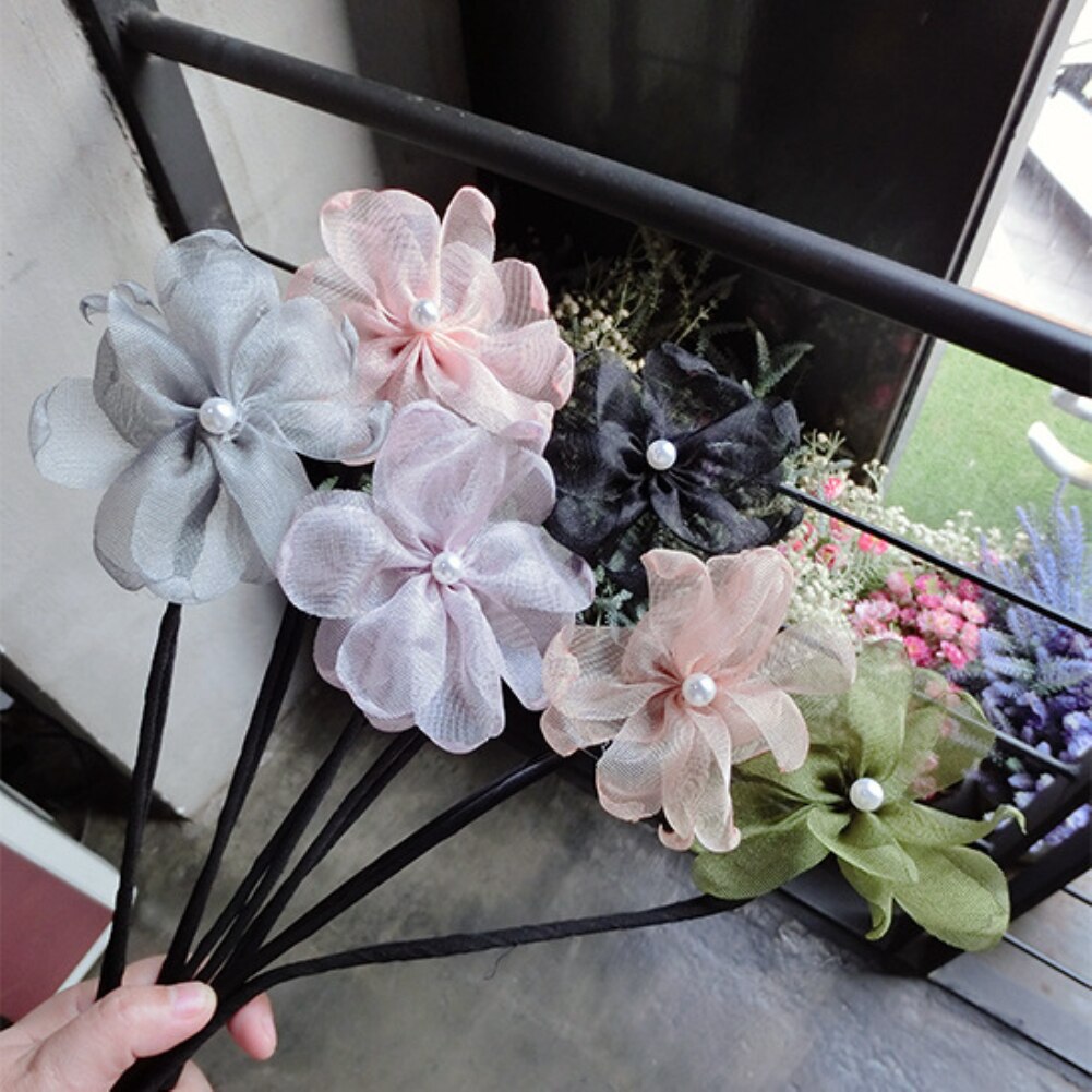 Woman Flower Donuts Twist Headband Magic Hair Bun Maker DIY Hairstyle Tool Pearl French Bud Dish Hair Accessories Sweet Hairband