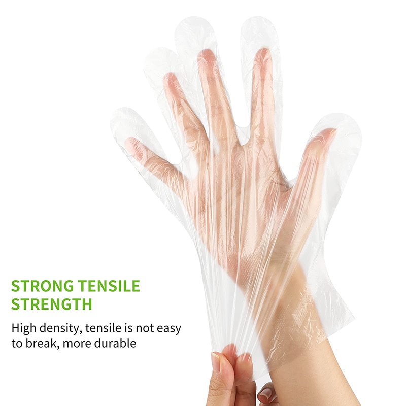 Einweg klar Plastik Handschuhe PE Lebensmittel sicher Polyethylen Handschuhe Lebensmittel Vorbereitung Handschuhe Pro Kochen Reinigung Lebensmittel Küche Zubehör