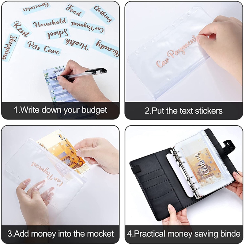 6 Holes Loose-Leaf Notebook, A6 Binder Budget Notebook Ring Binder Binder for Schools, Offices, Travel and Families