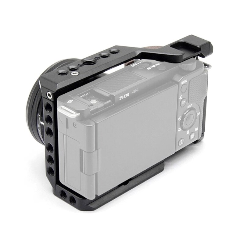 Stabilisateur de Cage de caméra en alliage d'aluminium ZV-E10, poignée en bois Compatible avec la caméra Vlog ZV-E10, accessoires pour chaussures froides
