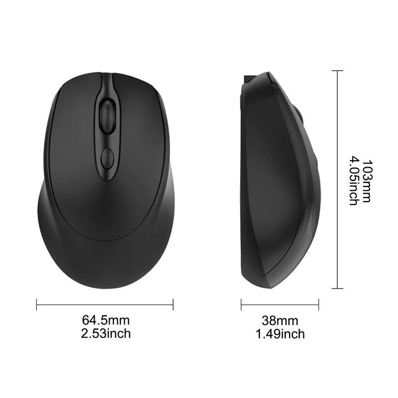 Ergonominen langaton hiiri 2.4g optista ladattavaa bluetooth-yhteensopivaa hiirtä kannettaville tietokoneille chromebookeille kannettaville tietokoneille pelihiiri