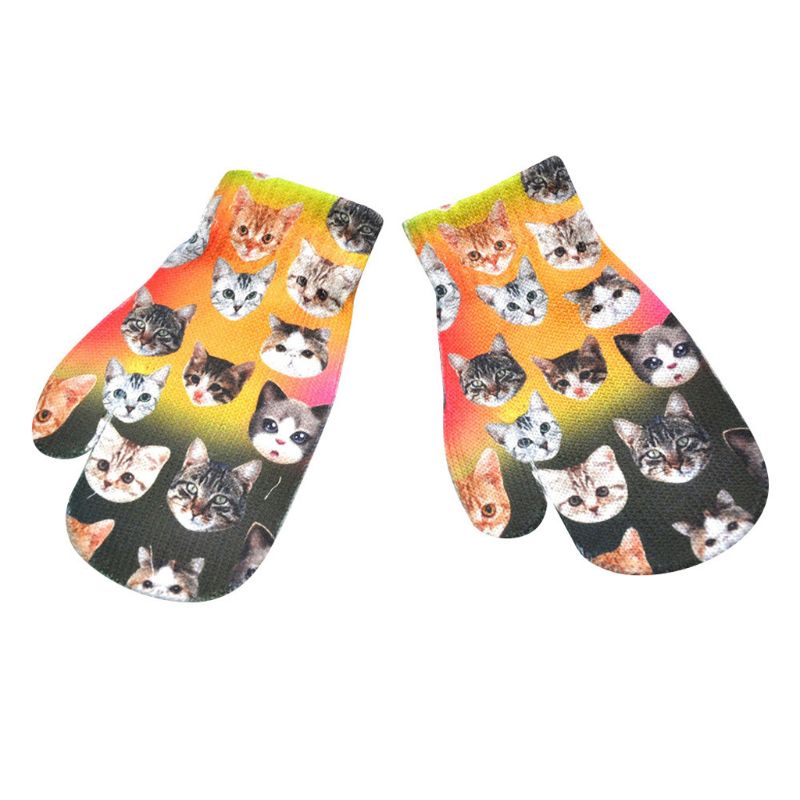 Bébé gants enfant en bas âge Animal dessin animé moufles garçons et filles doigt complet gant anti-rayures hiver accessoires T8ND