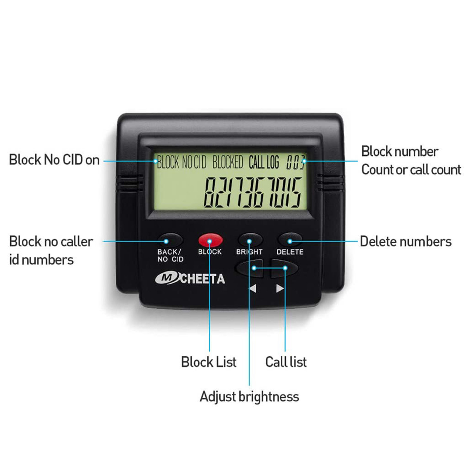 Call Blocker for Landline Phones Telephone 2000 Caller ID Box Blocking One Touch Number Block Device Block Nuisance Calls