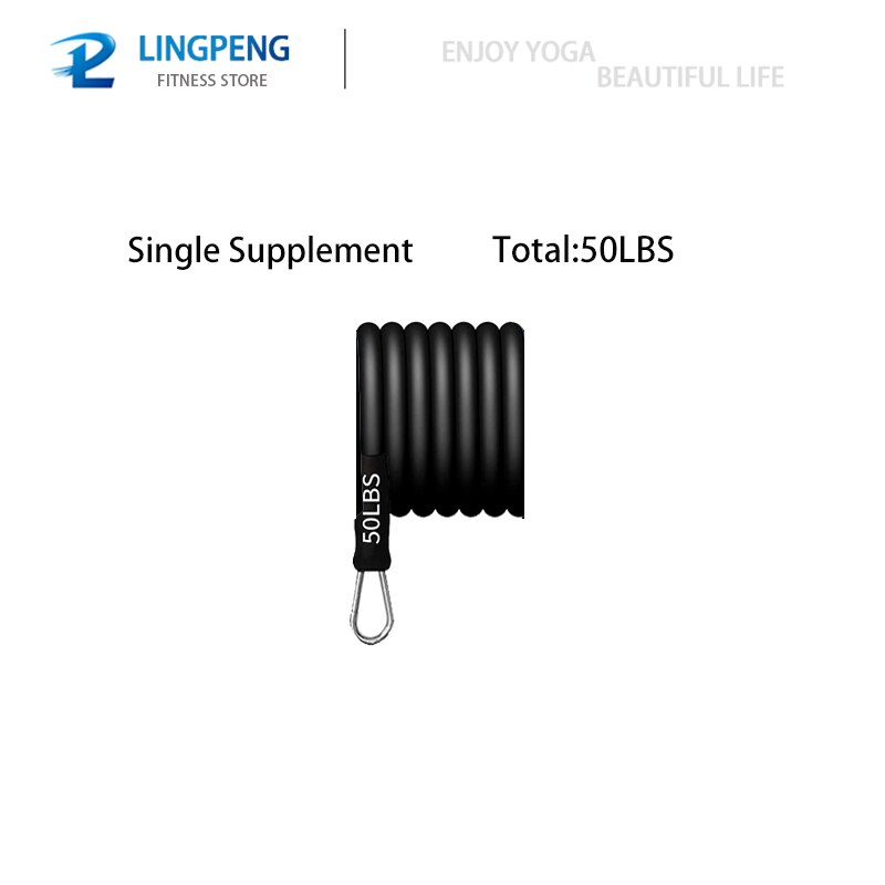 Conjunto de banda de resistencia física fuerte, cuerda elástica para Yoga, gimnasio, entrenamiento, expansor, anclaje de puerta con mango, correa para el tobillo: Single Supplement