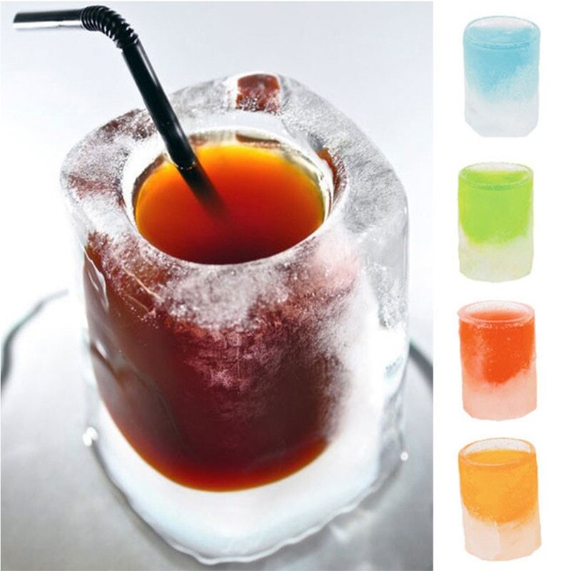 Bandeja de cubitos de hielo 3D para hacer vasos, molde de hielo para 4 tazas, herramienta para beber en verano, creativos, Bar, , accesorios para cóctel