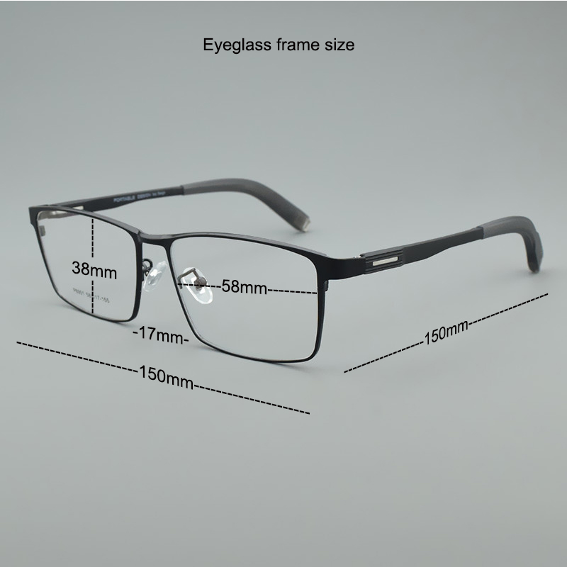 Brilleinnfatninger i titanlegering menn briller optiske briller med styrke butikk ansikt briller firkantet nærsynthet retro brille