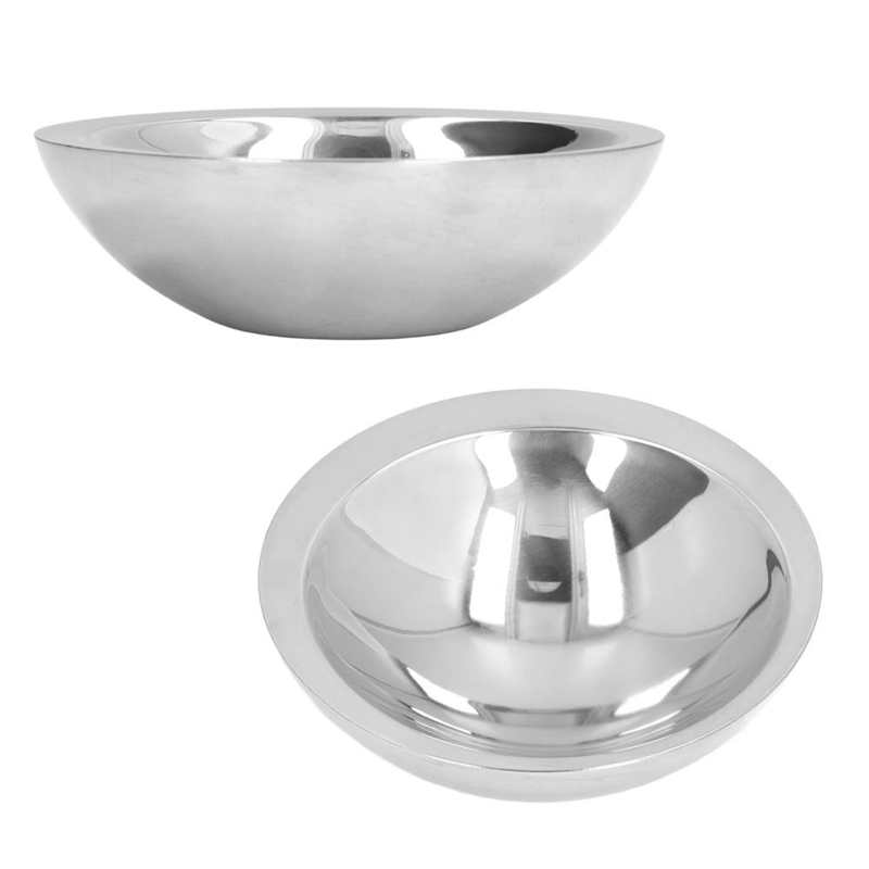 Zap Impex Indiase serveerschaal, koper en gehamerd roestvrij staal Karahi voor Indiase gerechten en serveren curry, 2-delige set, 19 cm diameter