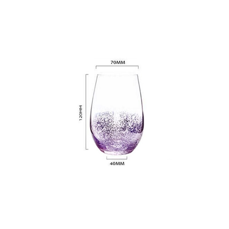 Bouteille d'eau en verre 500ML INS ciel étoilé, tasse ventre, pour la maison, tasse Kawaii, pour jus de lait, café, Smoothie, boisson, bière: Purple
