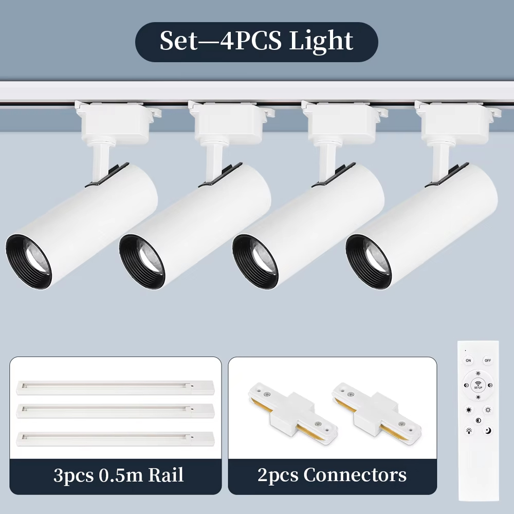 Plafoniera a binario a LED dimmerabile 110V 220V 3 colori Faretto con telecomando Lampada a LED lineare Apparecchio di illuminazione da cucina: Giallo scuro