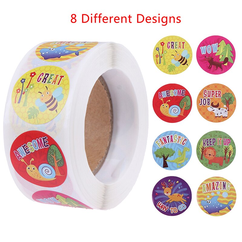500pcs Reward Stickers Encouragement Sticker Roll For Kids Motivational Stickers With Cute Animals For Students Teachers