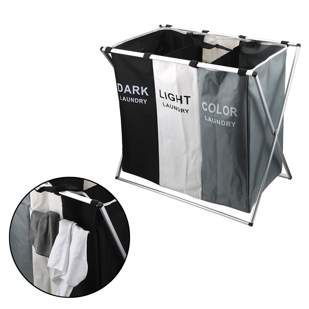 Trieur panier à linge grand pliable deux/trois grille x-forme pliable panier à linge organisateur maison panier à linge