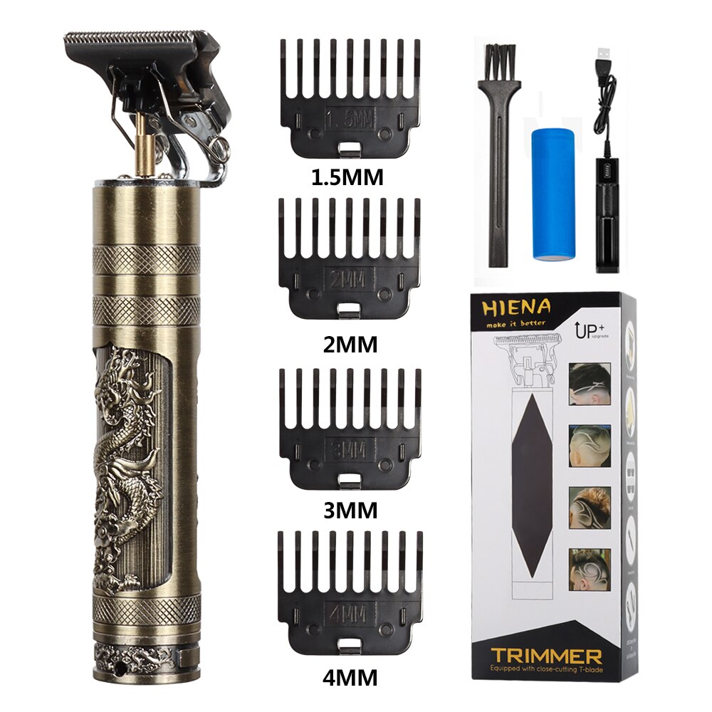 Tondeuse Set Elektrische Tondeuse Cordless Scheerapparaat Trimmer Mannen Kapper Haar Snijmachine Voor Mannen Oplaadbare Usb Gold: 6