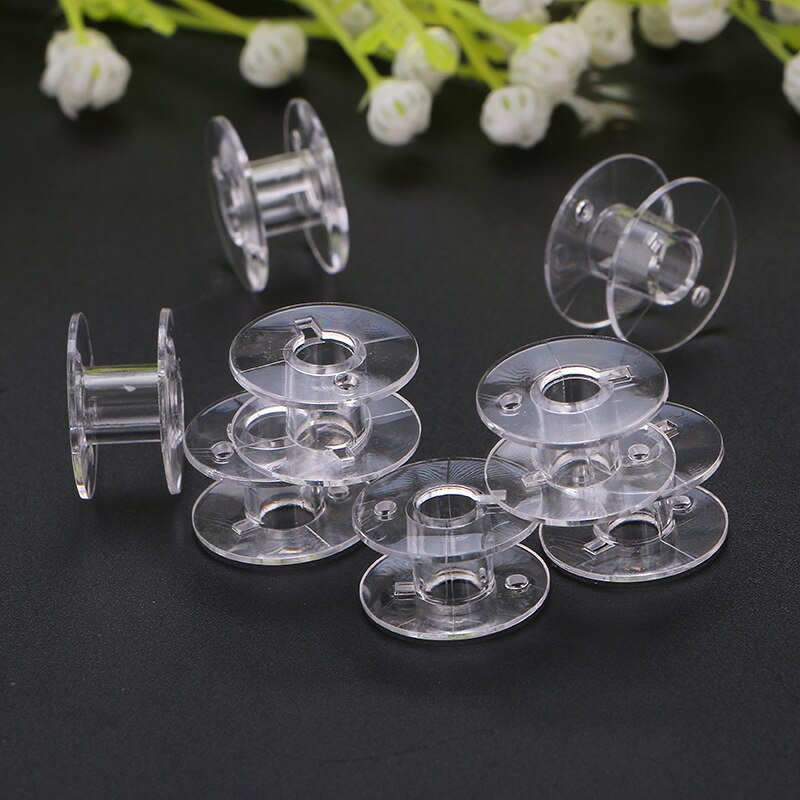 10Pcs Clear Plastic Sewing Bobbins Spool Threads Empty Spools For Sewing Machine Handwork Accessories Tools For Brother Machine