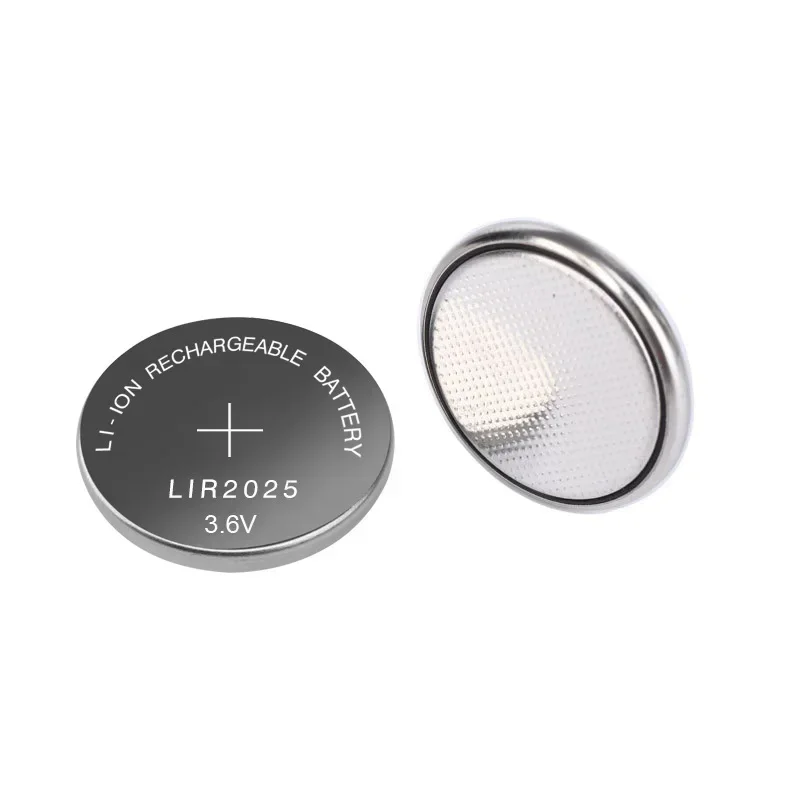 Batteria a Bottone Ricaricabile LIR2025 3.6V ad Alta Capacità per Chiavi Auto, Telecomandi, Giocattoli, Bilance, Compatibile con CR2025 ML2025