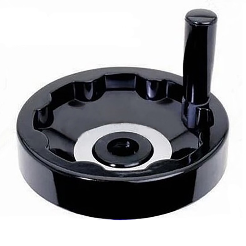 Inner Corrugated Handwheel with Foldable Handle Full-spoked Bakelite Ripple Hand Wheel for Milling Machine 100/125/160/200mm