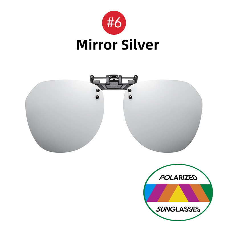 VIVIBEE grande taille rabattable pince sur lunettes de soleil polarisées dégradé gris lentille surdimensionné conduite UV400 Protection accessoire de pêche: WHITE / WHITE