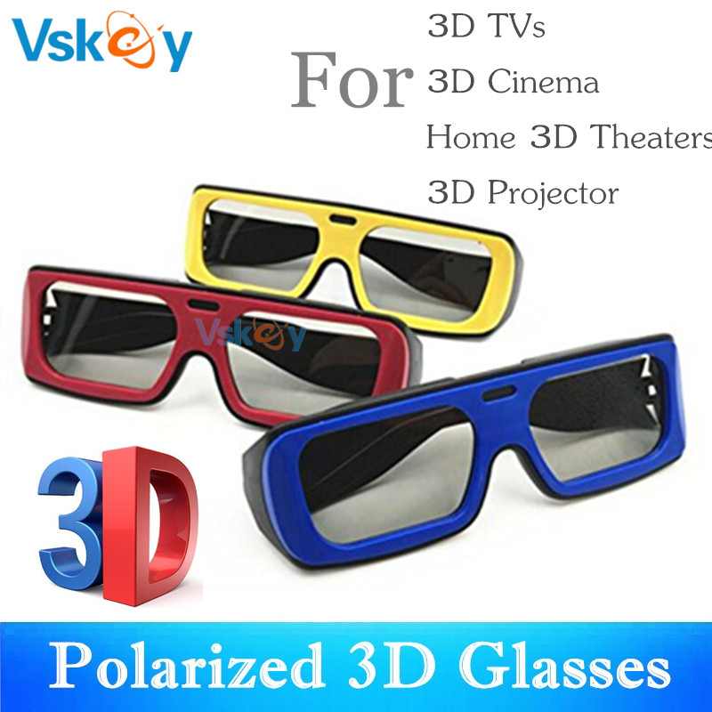 Vskey 3Pcs Voor Volwassen Gepolariseerde 3D Bril Voor Passieve 3D Televisies Tv Real D Cinema Films Theaters Systeem Hd mannen/Vrouwen