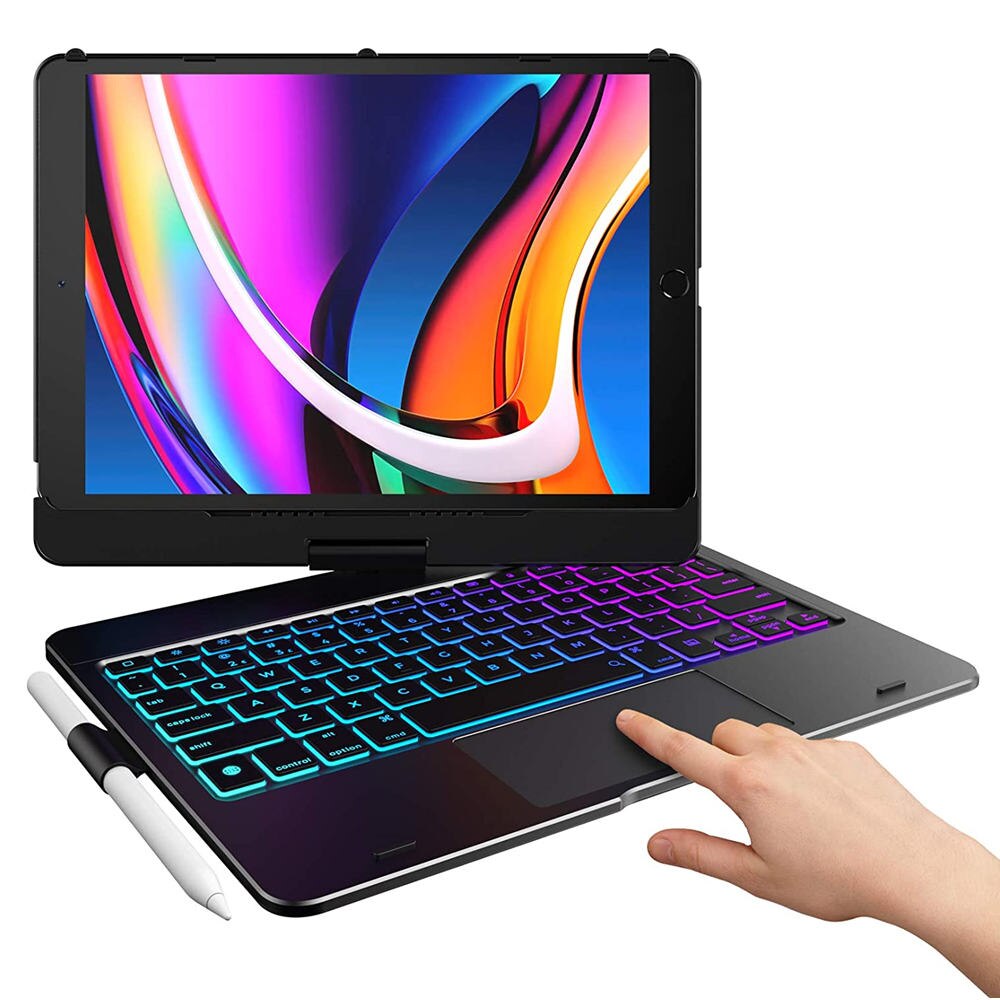 For iPad 10.2 inch 9th 8th 7th Air3 Keyboard Backlit Wireless Keyboard Bluetooth-compatible for Tablet Keypad with Trackpad