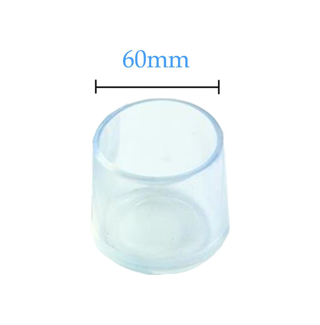 8 stücke Silikon Stuhl Bein Caps Füße Pads Möbel Tisch Stuhl Bein Boden Füße Cap Cover Schutz Transparent möbel beine: circle 60mm
