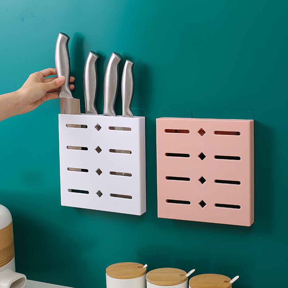 Desagüe de cocina Almacenamiento de cuchillos Adhesivo de pared contenedor organizador de cubiertos