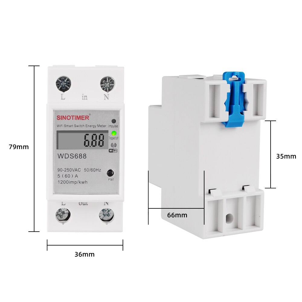 Single Phase 60A Universal 220V 110V Digital Energy Meter Electronic Watt KWH Meter with Weekly Programmable Timing Control