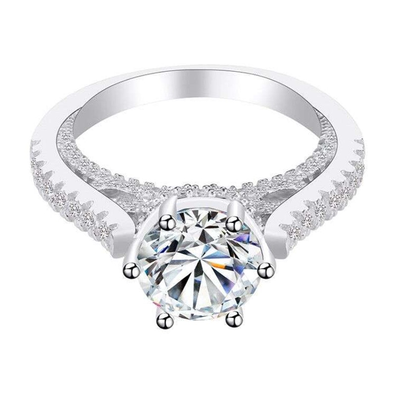 Modyle Cubic Zirconia Female Silver Color Ring for Woman Bride wedding Crystal Ring Engagement Ring