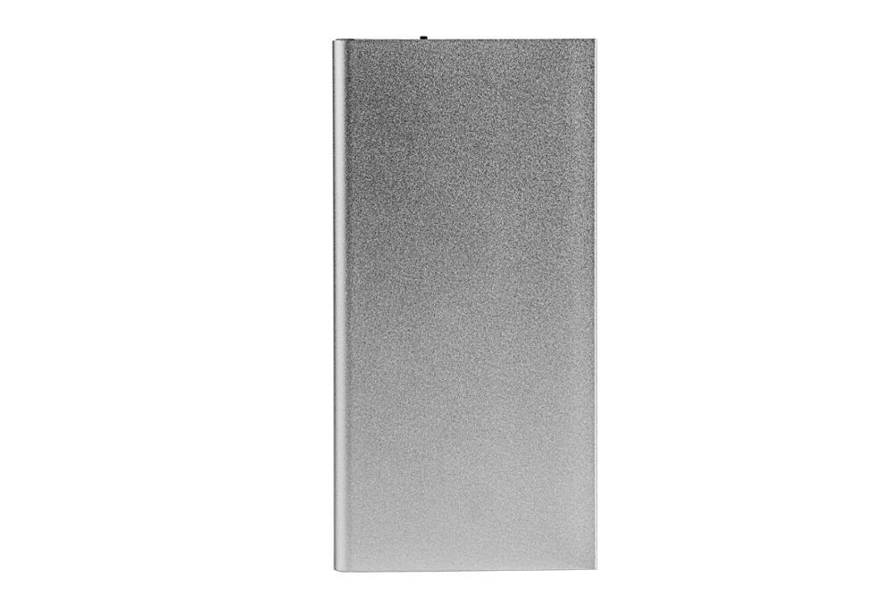 20000mAh Draagbare Ultra-dunne Powerbank Dual USB Polymeer Power Bank Externe Batterij Oplader Voor Mobiele Telefoons Tabletten Poverbank: Silver
