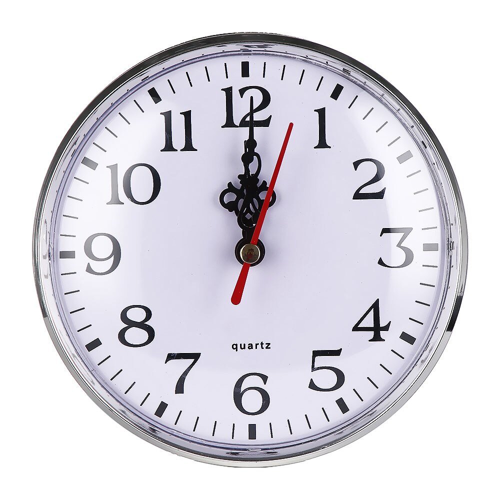 Classic Mute 2-1/2" (65mm) Clock Clock Quartz Mechanism Movement Insert Roman Numeral White Face Gold Trim Practical DIY Parts
