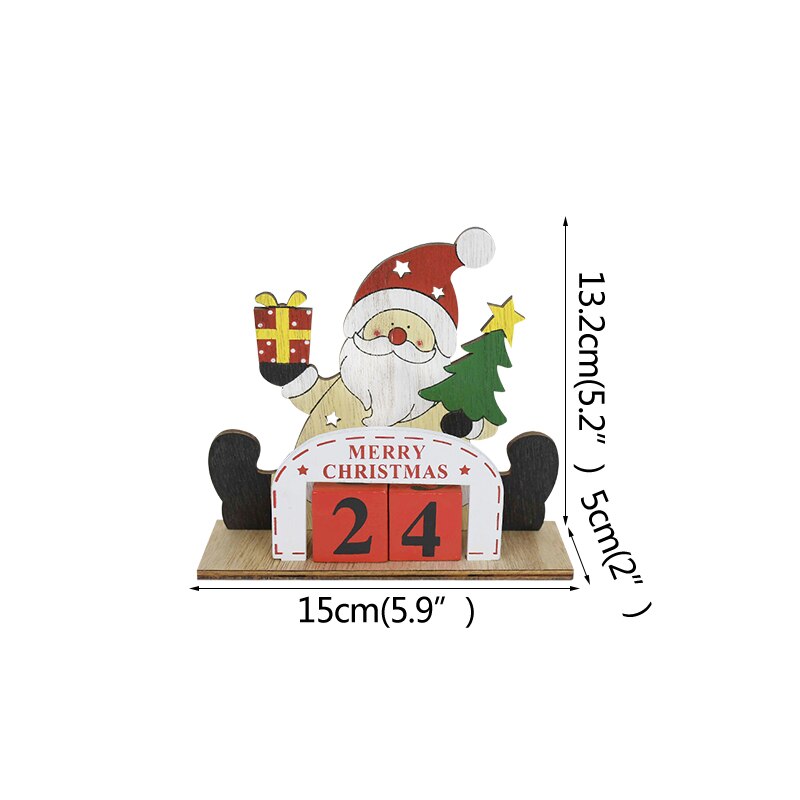 Julekalender træpynt julemand juletræ bordpynt jul advent nedtællingskalender navidad år: L03