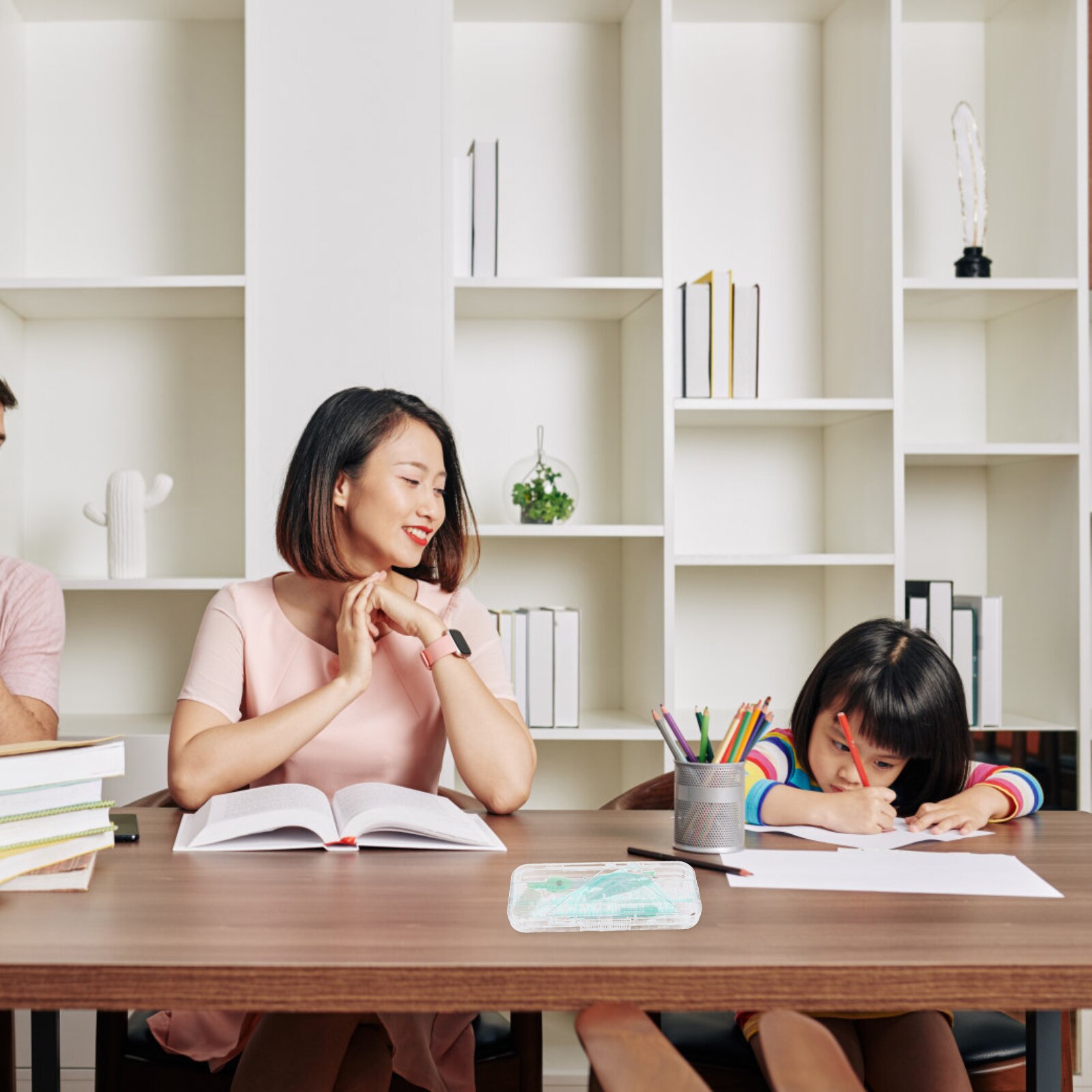 1 Set Circle Drawing Tools Geometry Precision Drawing Tools Ruler Protractor (Random Color)