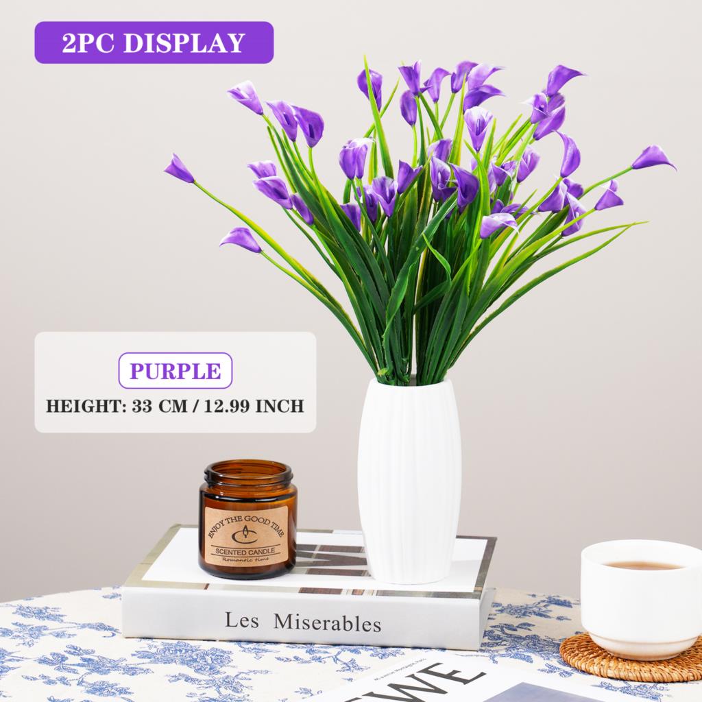 1 bundle 33cm DIY Calla PE Artificial Calla for Wedding Party Arrangement Decoratioan Handmade Simulation Flowers plante kerst: black