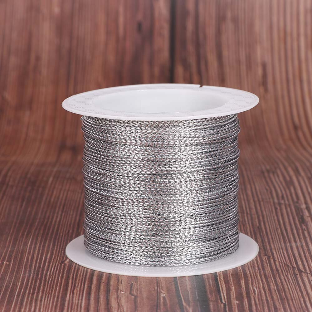 20/60 Meter Touw Goud/Zilver/Rode Koord Draad Koord String Riem Lint Tag Line Armband Maken Geen-slip Kleding: 20m silver