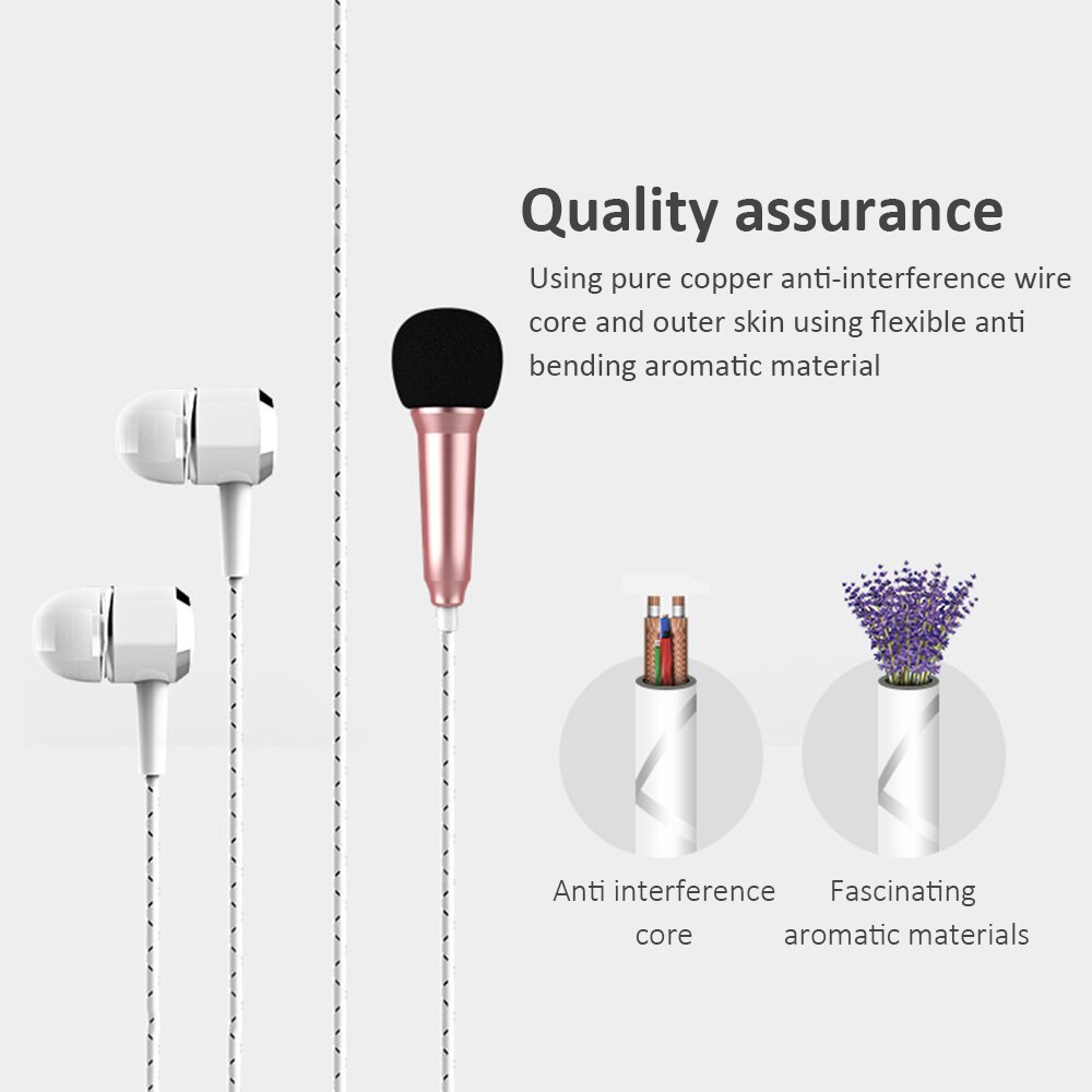Portable 3.5mm Stereo Studio Mic KTV Karaoke Mini Microphone For Cell Phone Headphones With Microphone USB Mini Microphone