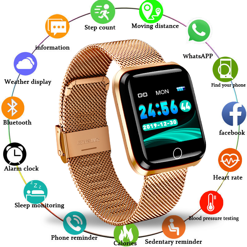 SmartWatch Männer frauen Herz Rate monitor Blutdruck Tracker Fitness tracker Sport Wasserdichte Intelligente uhr Für iPhone