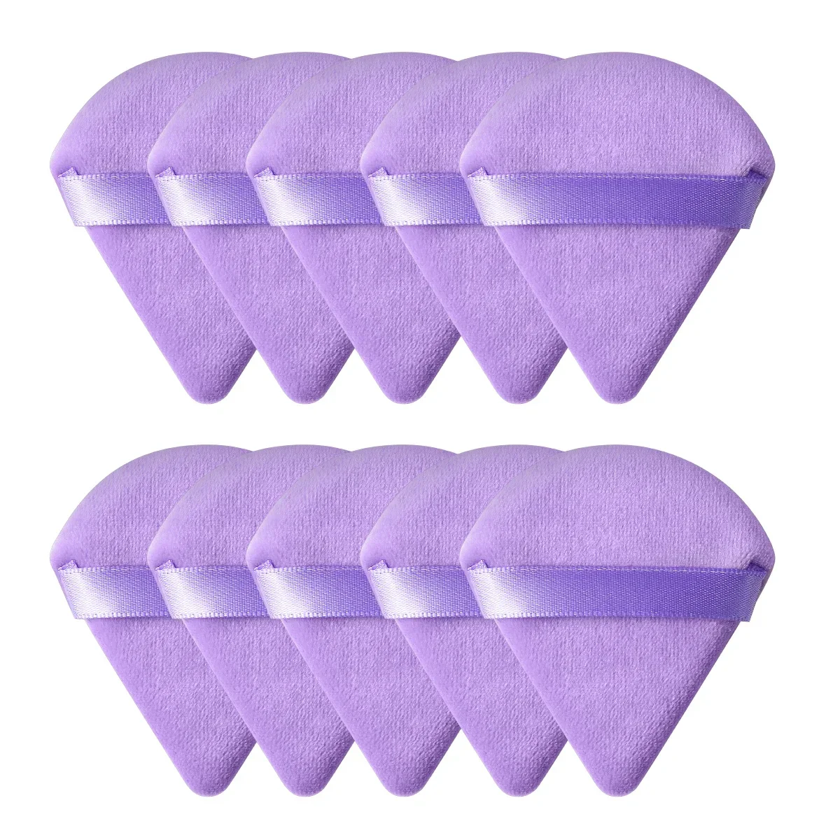 10/20Pcs Triangle Velvet Powder Puff Pizza Flours Mini Face Makeup Sponge Cosmetics Washable Lightweight Makeup Tool: Orange