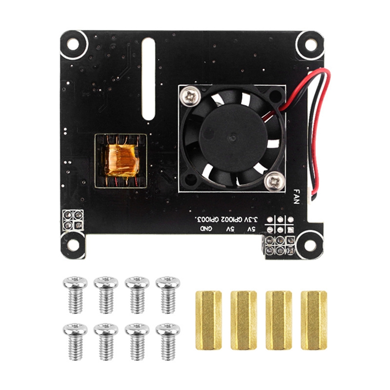JABS POE HAT For Raspberry Pi, IEEE802.3Af Standard, 5V 2.4A Output And 25X25mm Cooling Fan For Raspberry Pi 3B+/4B
