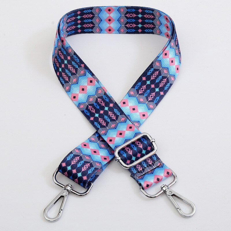 Dame o taske sølv krog skuldertaske strop nylon crossbody messenger taske regnbue håndtag til tasker tilbehør: 17 sølv