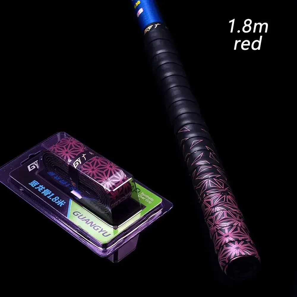 1.8m Thicken Tennis Squash Racket Windings Over Bicycle Handle Fishing Rod Sweatband Anti-slip Band Sweat Absorbed Grip Tape: Red