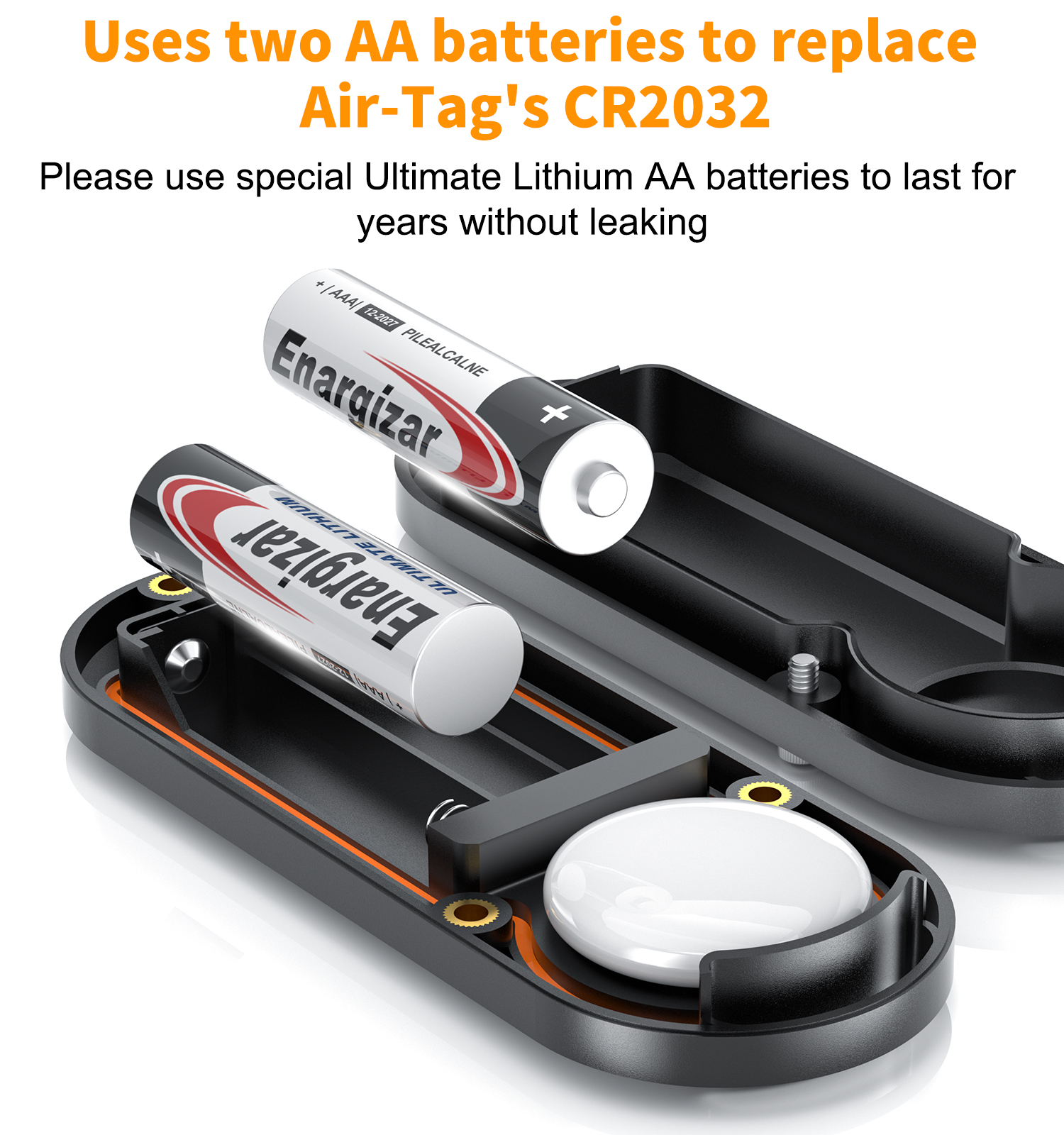 Magnetisk Batterikasse til Airtag - iOS Kompatibel - Plastik