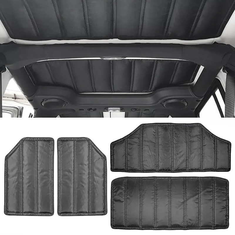 Car Roof Hardtop Sound Deadener Thick Durable Headliner Hinges Heat Insulation for Jeep Wrangler JK 12-17 4 Door: Default Title