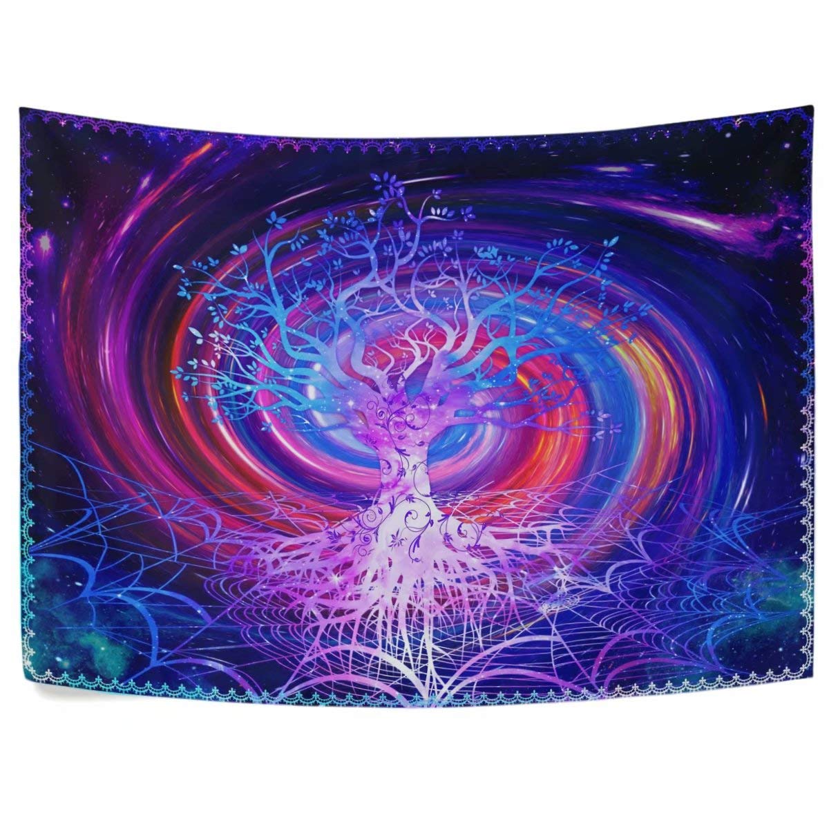 Árbol psicodélico fresco Trippy tapices galaxia púrpura naturaleza colgante de pared Árbol de la vida gótico decoración de pared